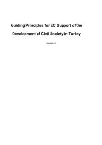 Guiding Principles for EC Support of the Development of Civil Society in Turkey