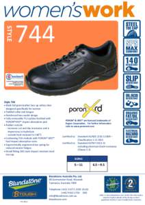 STYLE  744 Style 744  Black full grain leather lace up safety shoe