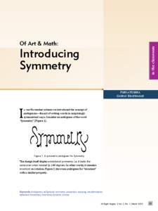 Of Art & Math:  in the classroom Introducing Symmetry