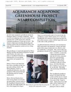 copyright 2005, Nelson and Pade, Inc., all rights reserved Issue # 36 Aquaponics Journal www.aquaponicsjournal.com  1st Quarter, 2005