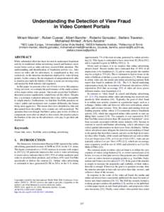 Understanding the detection of view fraud in Video Content Portals