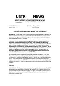 USTR  NEWS UNITED STATES TRADE REPRESENTATIVE www.ustr.gov