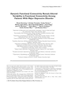 Dynamic Functional Connectivity Reveals Altered Variability in Functional Connectivity Among Patients With Major Depressive Disorder