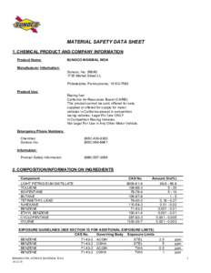 MATERIAL SAFETY DATA SHEET 1. CHEMICAL PRODUCT AND COMPANY INFORMATION Product Name: SUNOCO MAXIMAL WOA