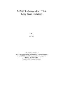 MIMO Techniques for UTRA Long Term Evolution