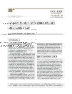 August 2015, NumberRETIREMENT RESEARCH  NO SOCIAL SECURITY COLA CAUSES