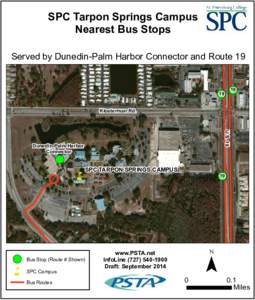 SPC Tarpon Springs Campus Nearest Bus Stops Served by Dunedin-Palm Harbor Connector and Route 19 19  (