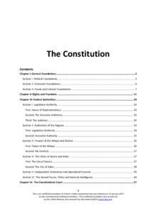 The Constitution stnotnoC Chapter I: General Foundations.................................................................................................................3 Section I: Political Foundations ................