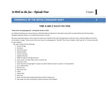 In Peril on the Sea – Episode Four  Chapter CHRONICLE OF THE ROYAL CANADIAN NAVY