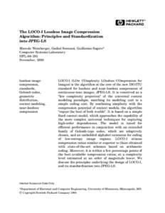 The LOCO-I lossless image compression algorithm: principles and standardization into JPEG-LS