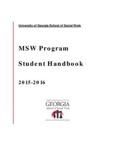 University of Georgia School of Social Work  MSW Program Student Handbook