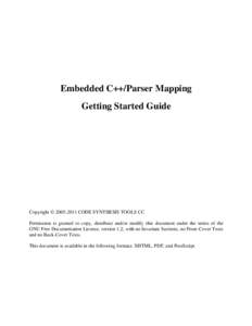 Embedded C++/Parser Mapping Getting Started Guide