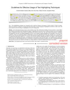 To appear in IEEE Transactions on Visualization and Computer Graphics  Guidelines for Effective Usage of Text Highlighting Techniques Hendrik Strobelt, Daniela Oelke, Bum Chul Kwon, Tobias Schreck, Hanspeter Pfister  Fig