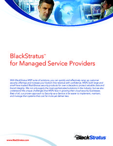 BLACKSTRATUS FOR MSP  SOLUTION GUIDE PAGE