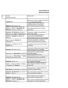 C1.1. Lucrari indexate  Lista lucrarilor publicate in reviste cu factor de im (pentru personalul de predare si cercetare stiintif Nr.