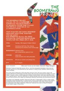 THE BOOMERANG PROJECT THE BOOMERANG PROJECT INVITES YOU TO A FUNDRAISER SUPPORTING THE DEVELOPMENT