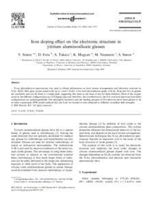 Journal of Non-Crystalline Solids–2372 www.elsevier.com/locate/jnoncrysol Iron doping eﬀect on the electronic structure in yttrium aluminosilicate glasses V. Simon