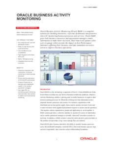 Oracle Business Activity Monitoring (BAM) Data Sheet