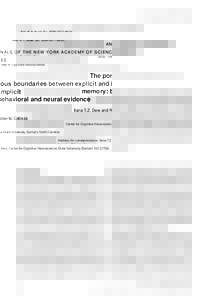 The porous boundaries between explicit and implicit memory: behavioral and neural evidence