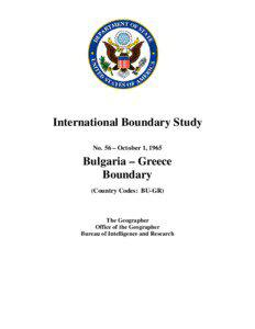IBS No[removed]Bulgaria (BU) & Greece (GR) 1965
