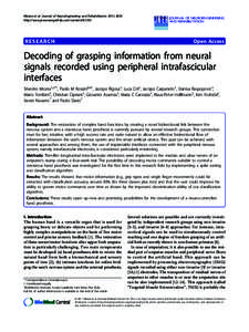 Micera et al. Journal of NeuroEngineering and Rehabilitation 2011, 8:53 http://www.jneuroengrehab.com/contentRESEARCH  JNER