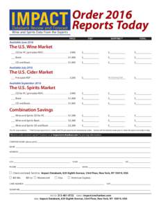 Databank Review and Forecast  Wine and Spirits Data From the Experts Order 2016