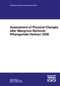 Environment Waikato Technical ReportAssessment of Physical Changes after Mangrove Removal: Whangamata Harbour 2008