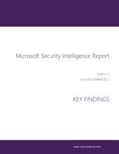 Microsoft Security Intelligence Report Volume 12 JULY-DECEMBER[removed]KEY FINDINGS