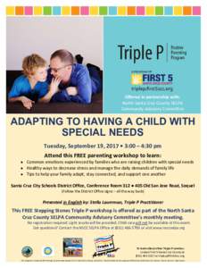 Microsoft Word - CAC Triple P Workshop - Adapting to Having a Child With Special Needs (Spanish)