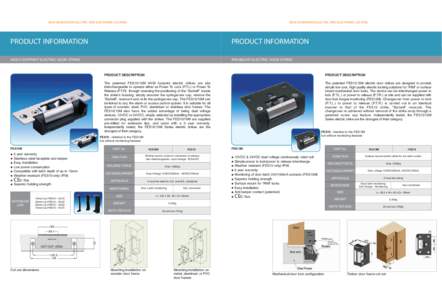 NEW GENERATION ELECTRIC AND ELECTRONIC LOCKING  NEW GENERATION ELECTRIC AND ELECTRONIC LOCKING PRODUCT INFORMATION
