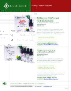 Quality Control Products  ALBAcyte C3 Coated Red Blood Cells ®