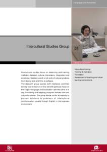 Languages and Humanities  Intercultural Studies Group LINES OF ACTIVITY