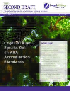 THE  SECOND DRAFT The Official Magazine of the Legal Writing Institute Volume 27, No. 2