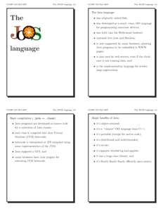 COMP 520 FallThe JOOS language (1) COMP 520 Fall 2007