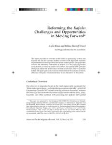 Reforming the Kafala: Challenges and Opportunities in Moving Forward* Azfar Khan and Hélène Harroff-Tavel ILO Regional Office for the Arab States