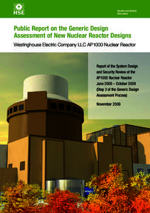 Health and Safety Executive Public Report on the Generic Design Assessment of New Nuclear Reactor Designs Westinghouse Electric Company LLC AP1000 Nuclear Reactor