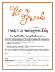 Friends  OF THE  St. Petersburg Main Library