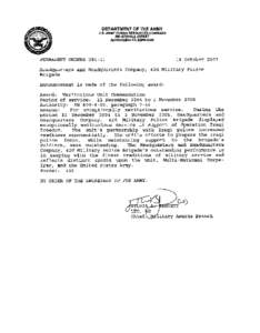 DEPARTMENT OF THE ARMY U.S. ARMY HUMAN RESOURCES COMMAND 200 STOVALL STREET ALEXANDW VA[removed]PERMANENT ORDERS[removed]