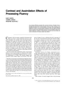 Contrast and Assimilation Effects of Processing Fluency