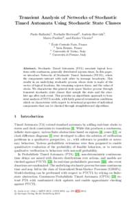LNCSTransient Analysis of Networks of Stochastic Timed Automata Using Stochastic State Classes