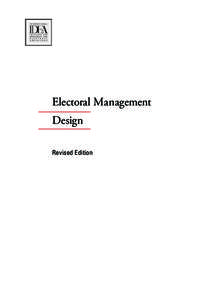 Electoral Management Design Revised Edition Electoral Management Design