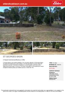 eldershuskisson.com.au  ST GEORGES BASIN 2 Vacant Commercial Blocks on Offer 2 Vacant blocks, each totaling 696sqm. Are now being offered in St Georges Basin. Zoned B4 Mixed Business and situated in a St Georges Basin bu