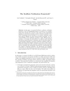 The SeaHorn Verification Framework? Arie Gurfinkel1 , Temesghen Kahsai2 , Anvesh Komuravelli3 , and Jorge A. Navas4 1  3