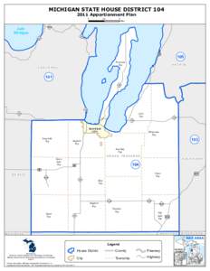 MICHIGAN STATE HOUSE DISTRICTApportionment Plan 0 Lake Michigan