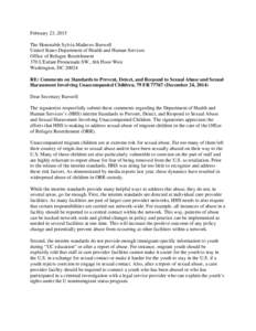 Microsoft Word - HHS PREA IFR comment - Sign-On Letter