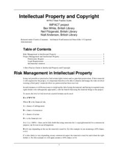 Intellectual Property and Copyright - IMPACT Best Practice Guide