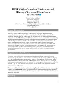 Microsoft Word - HISTCanadian Environmental History - Course Outline [Falldoc