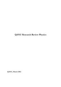 QANU Research Review Physics  QANU, March 2012 Quality Assurance Netherlands Universities (QANU) Catharijnesingel 56