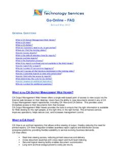 Go-Online Frequently Asked Questions