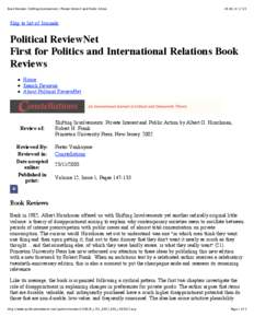 Book Reviews: Shifting Involvements: Private Interest and Public Action[removed]:03 Skip to list of Journals